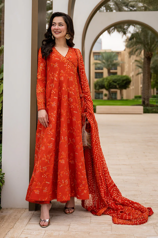 Faiza Saqlain 3 Pc Luxury Lawn Embroidered Chunri Duppatta | Denisa
