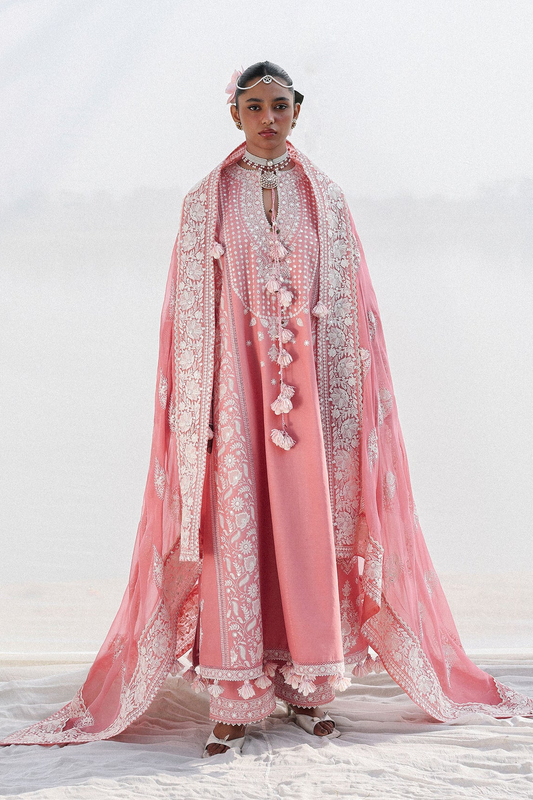 Hussain Rehar Luxury Lawn Embroidered Unstitched Suit 04- SORTI
