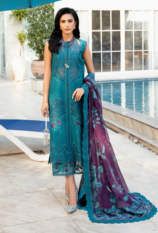 Bin Ilyas Luxury Lawn Embroidered 3 Pc Unstitched Collection 313-A KAYRA