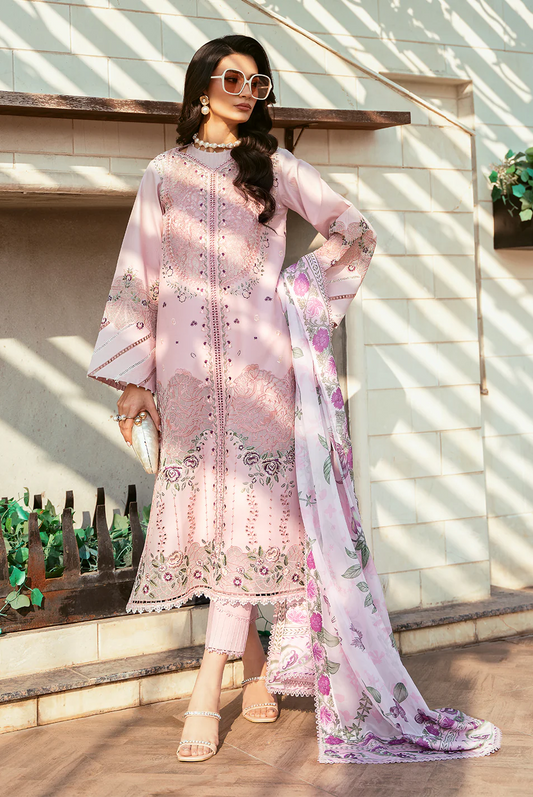 Bin Ilyas Luxury Lawn Embroidered 3 Pc Unstitched Collection 313-B KAYRA