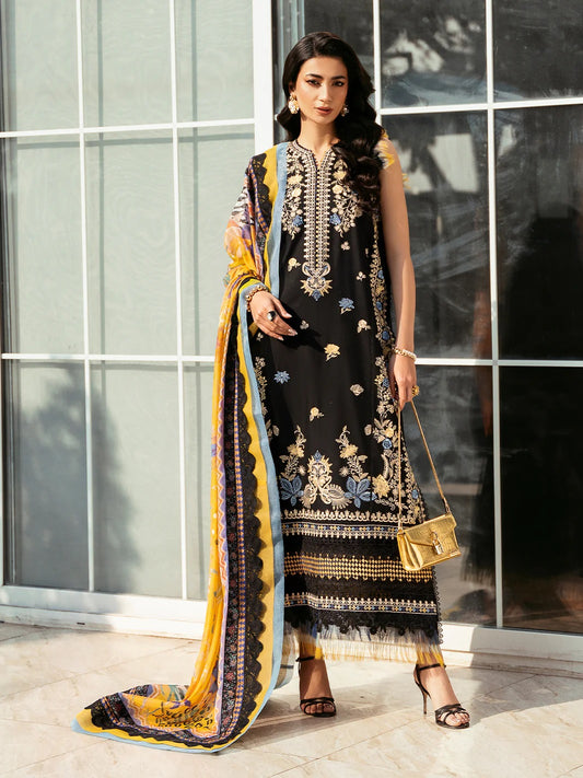 Bin Ilyas Luxury Lawn Embroidered 3 Piece Unstitched 317 - A