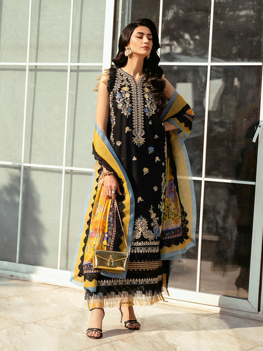 Bin Ilyas Luxury Lawn Embroidered 3 Piece Unstitched 317 - A