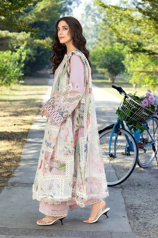 Elaf Embroidered Luxury Lawn Unstitched 3Pc Suit | Elay-1A