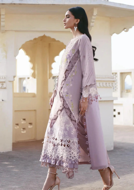 Parishay SLA 09 Luxury Lawn 3 Pc Embroidered | Mauve Shangrila 26