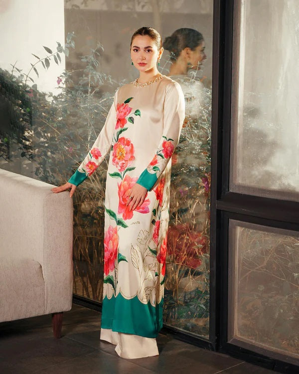 Lulusar Formal Silk Dress 3 PCS UNSTITCHED SUIT Qilar Long Unstitched