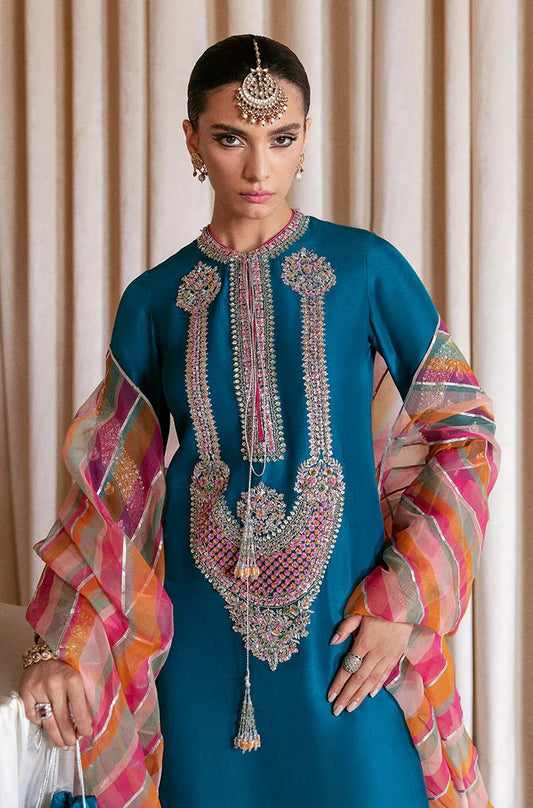 Hussain Rehar Luxury Raw Silk Unstiched 3 Piece - Gelid