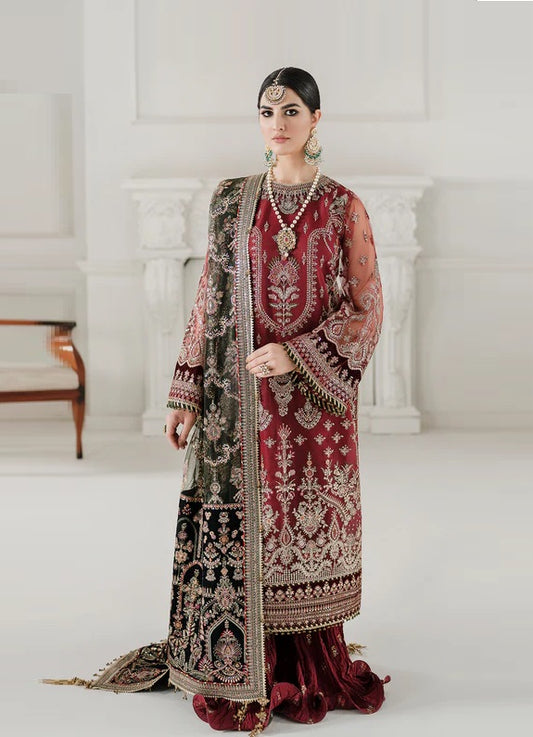Baroque Luxury Net Embroidered Unstitched 3Pc Suit Ch10-07