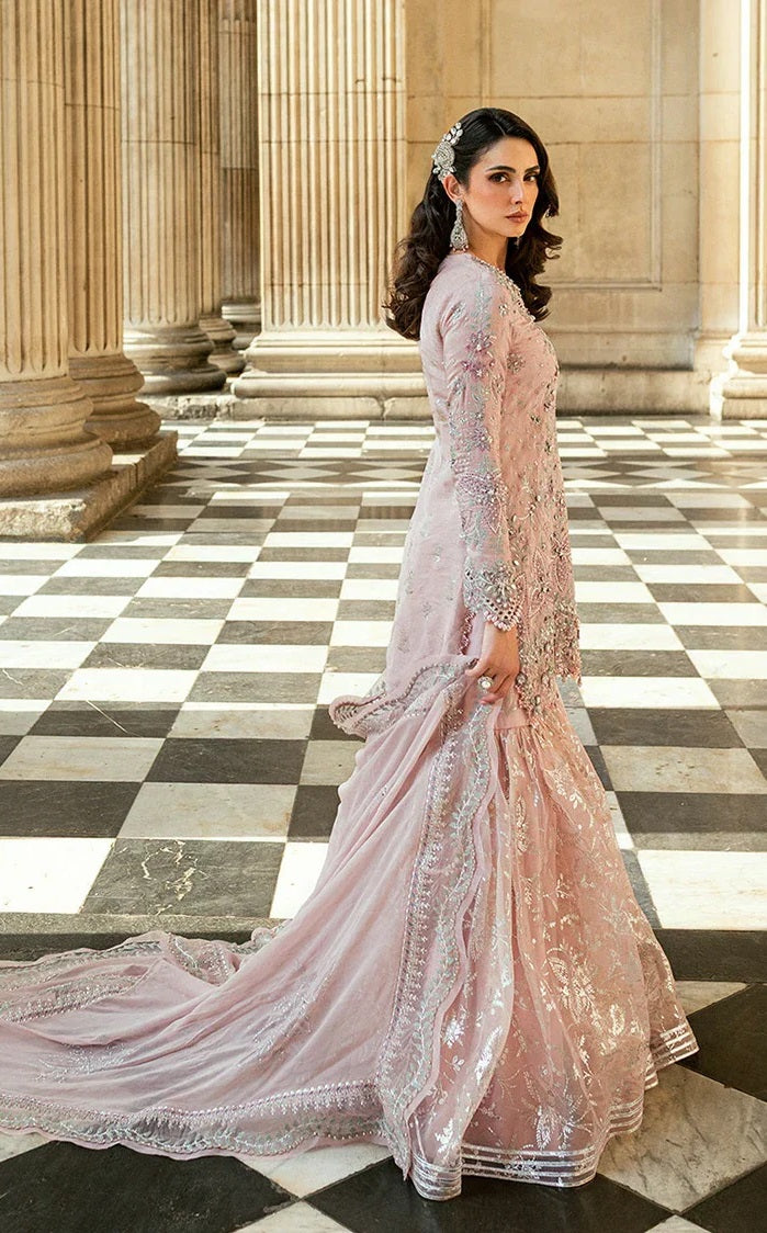 maria b silk dress Maria B Eid Dresses Design 2019 Silk Collection 2019 MSK-206-Grey Blue And Rust