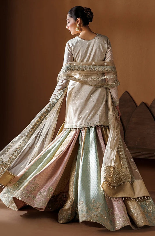 Baroque SF4435 Luxury Chiffon Embroidered 3Pc Unstitched Suit PA-206