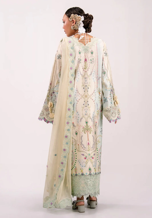 Qalamkar QSL-01 Luxury Silk Embroidered 3Pc Unstitched Suit PA-310