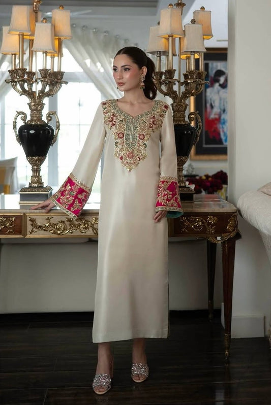 Poskari Luxury Raw Silk Embroidered Unstitched 3PC Suit