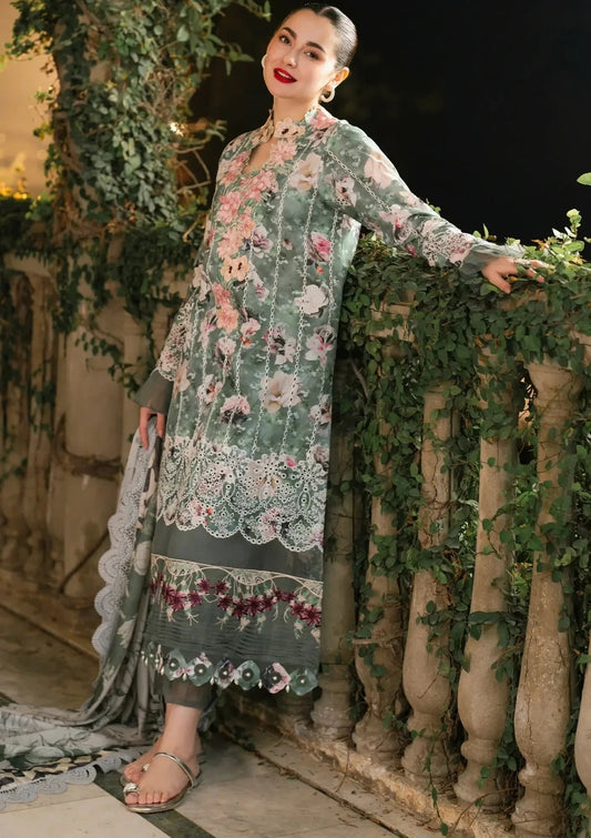 Asifa Nabeel Luxury Lawn Embroidered Unstitched 3 Piece Gulkari 25 - GKL-06 - Arabella