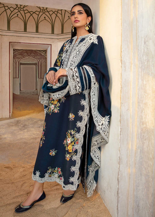 Crimson Luxury Lawn Embroidered Collection Unstitched Marori Tales - CRWP 2B