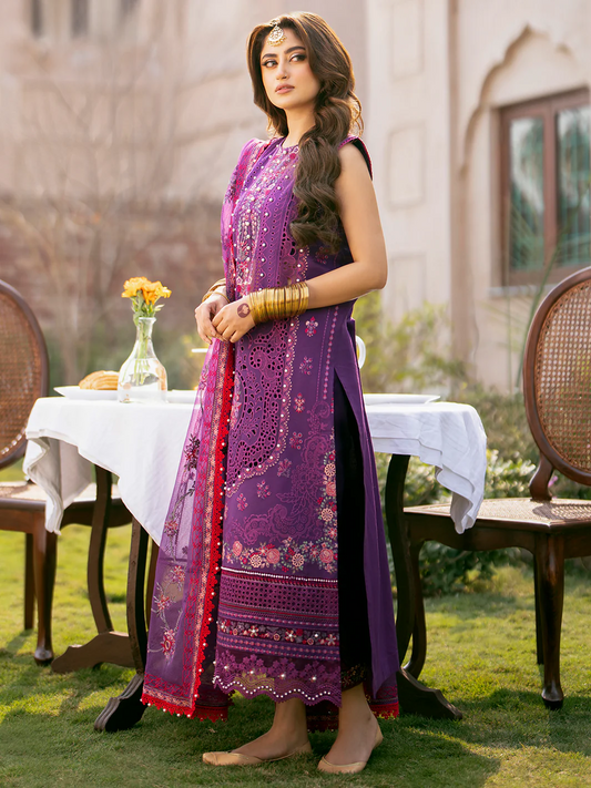 Bin Ilyas Luxury Lawn Embroidered Unstitched 3 Piece 404 A Dilbaro