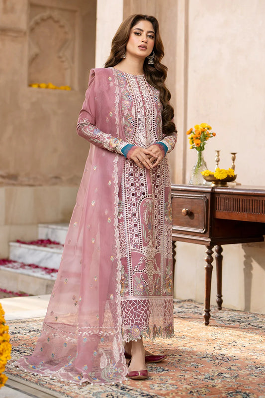 Bin Ilyas - 407-B - Luxury Lawn Embroidered Unstitched 3 Piece