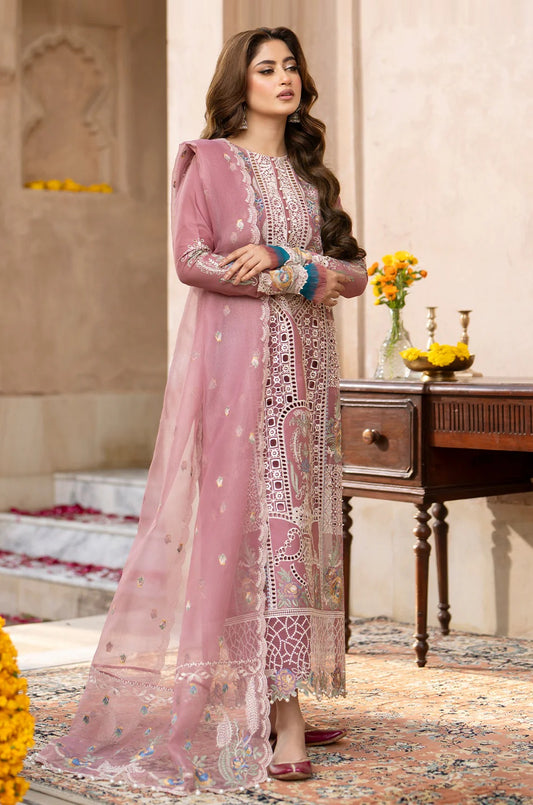 Bin Ilyas - 407-B - Luxury Lawn Embroidered Unstitched 3 Piece