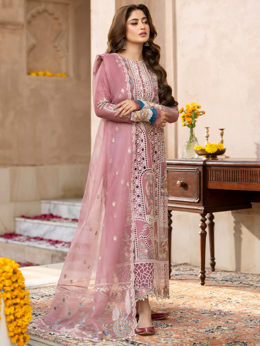 Bin Ilyas Luxury Lawn Embroidered Unstithced 3Pc Collection 407-B DILBARO