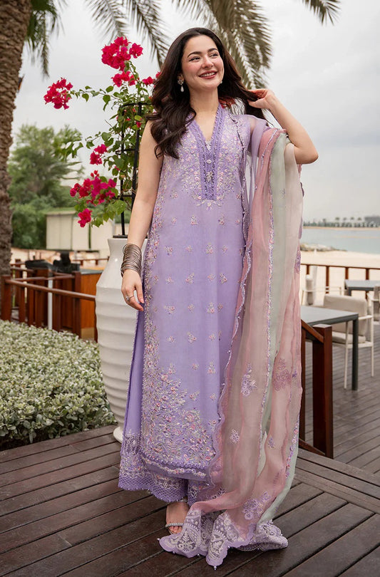 Faiza Saqlain AYA Embroidered Luxury Lawn 3Pc Unstitched Suit - SUELA