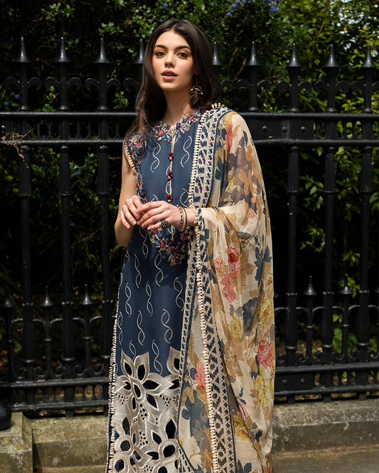 Mushq Luxury Lawn Embroidered Suits 3 Pc Unstitched PETALE SYMPHONY