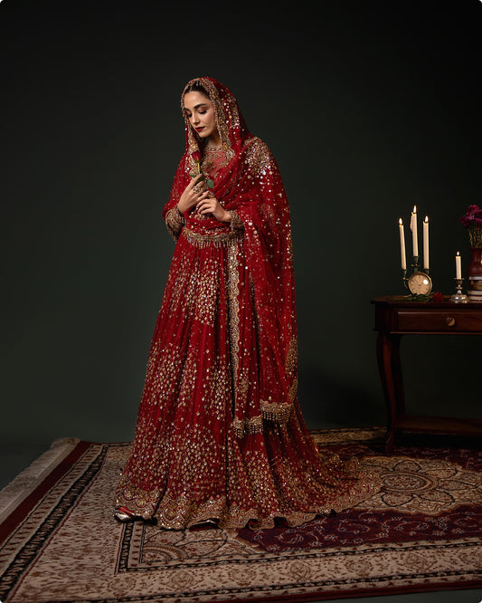 Ahmad Sultan AS-BRIDALS Fully Hand Emblishment Pure Chiffon Unstitched Collection  Sablette
