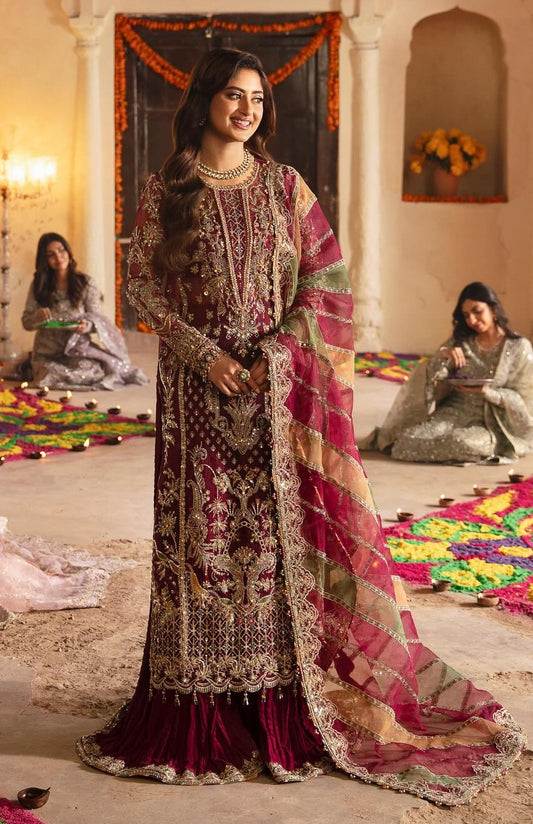 Kanwal Malik Organza Embroidered 3 Piece Unstitched - Falak