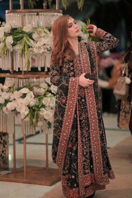 Haris Shakeel Wedding Festive Unstitched Luxury Hand Embroidered Raw Silk SHAYAANA