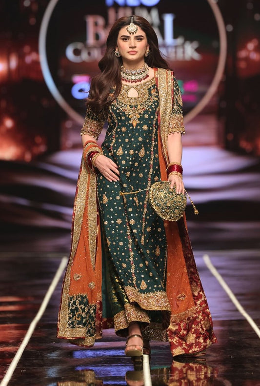 Haris Shakeel Luxury Raw Silk Embroidered 3 Piece  Unstiched - Zubab Rana