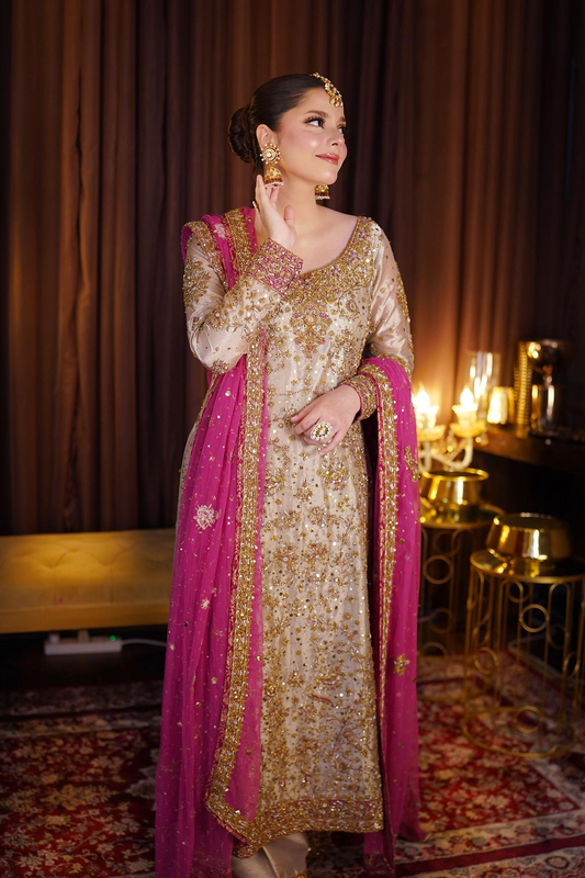 Haris Shakeel Mesuri Hand Embellished 3Pc Unstitched Wedding Collection ( ONE WEEK FOR DELIVERY )