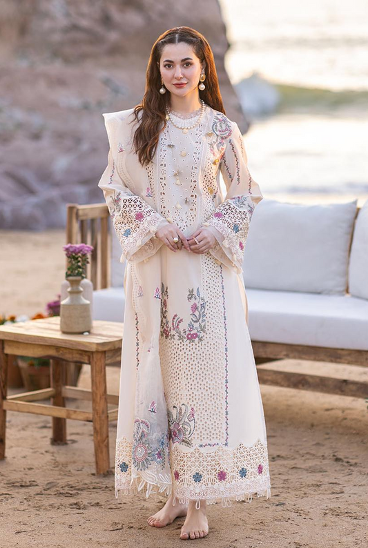 Qalamkar Luxury Chiken Kari Lawn Unstitched 3 Pieces FP-09 SELIN