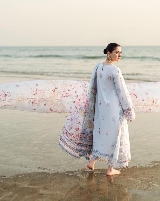 Qalamkar Luxury Lawn Embroidered Unstitched 3 Piece FK-02 Isabella