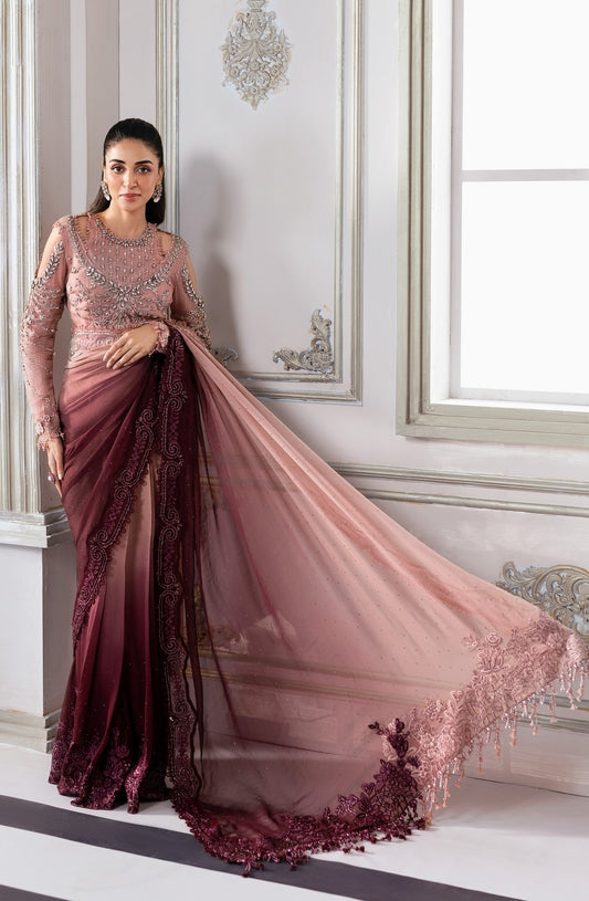 Maria.B Luxury Pure Chiffon Embroidered Unstitched 3 Piece - BDS-3001