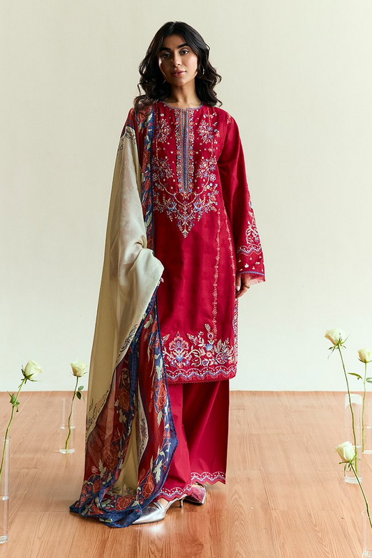 Coco By Zara Shahjahan Luxury Lawn Embroidered Suit ALBA D-8