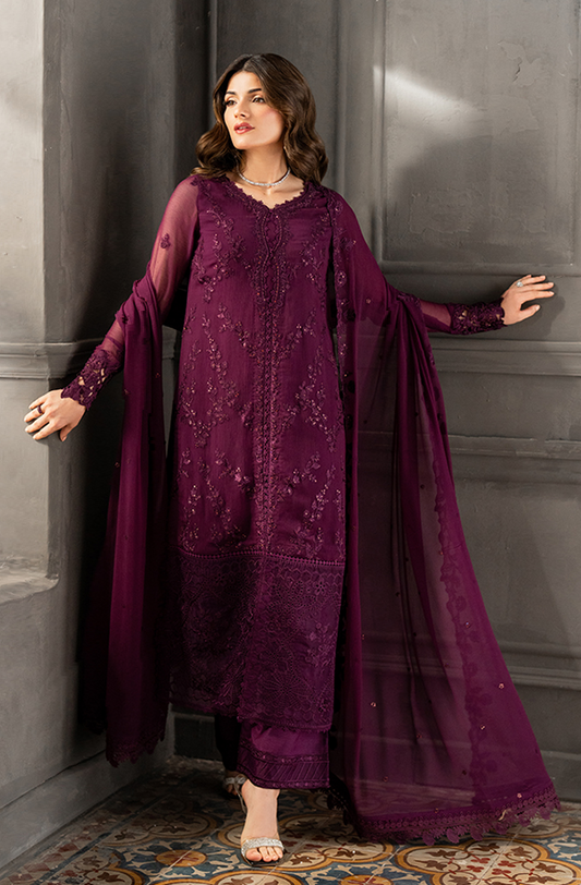 Azure Wedding Festive Luxury Chiffon Embroidered Collection Rose Noir