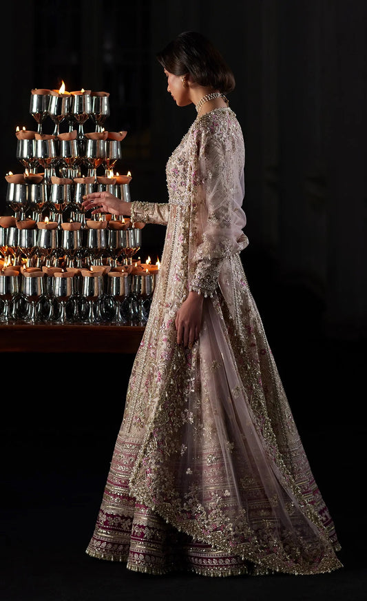 Saad Bin Shahzad Luxury Net Embroidered 3Pc Unstitched Suit Rina