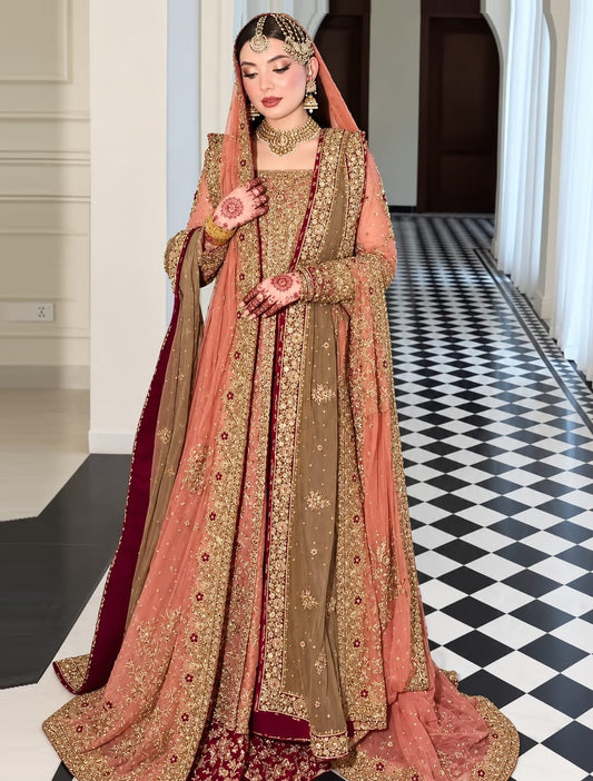 Haris Shakeel - Hareem Luxury Raw Silk Embroidered 3Pc Unstitched Suit PA-238