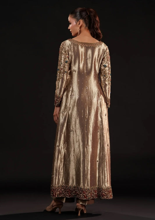 Usama Silk Gilded Mosaic Luxury Silk Embroidered 3Pc Unstitched Suit PA-179