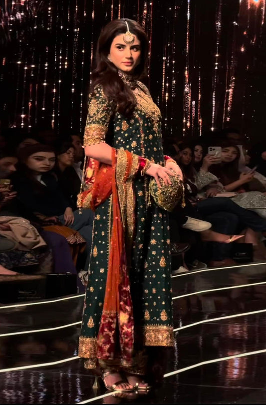 Haris Shakeel Luxury Raw Silk Embroidered 3 Piece  Unstiched - Zubab Rana
