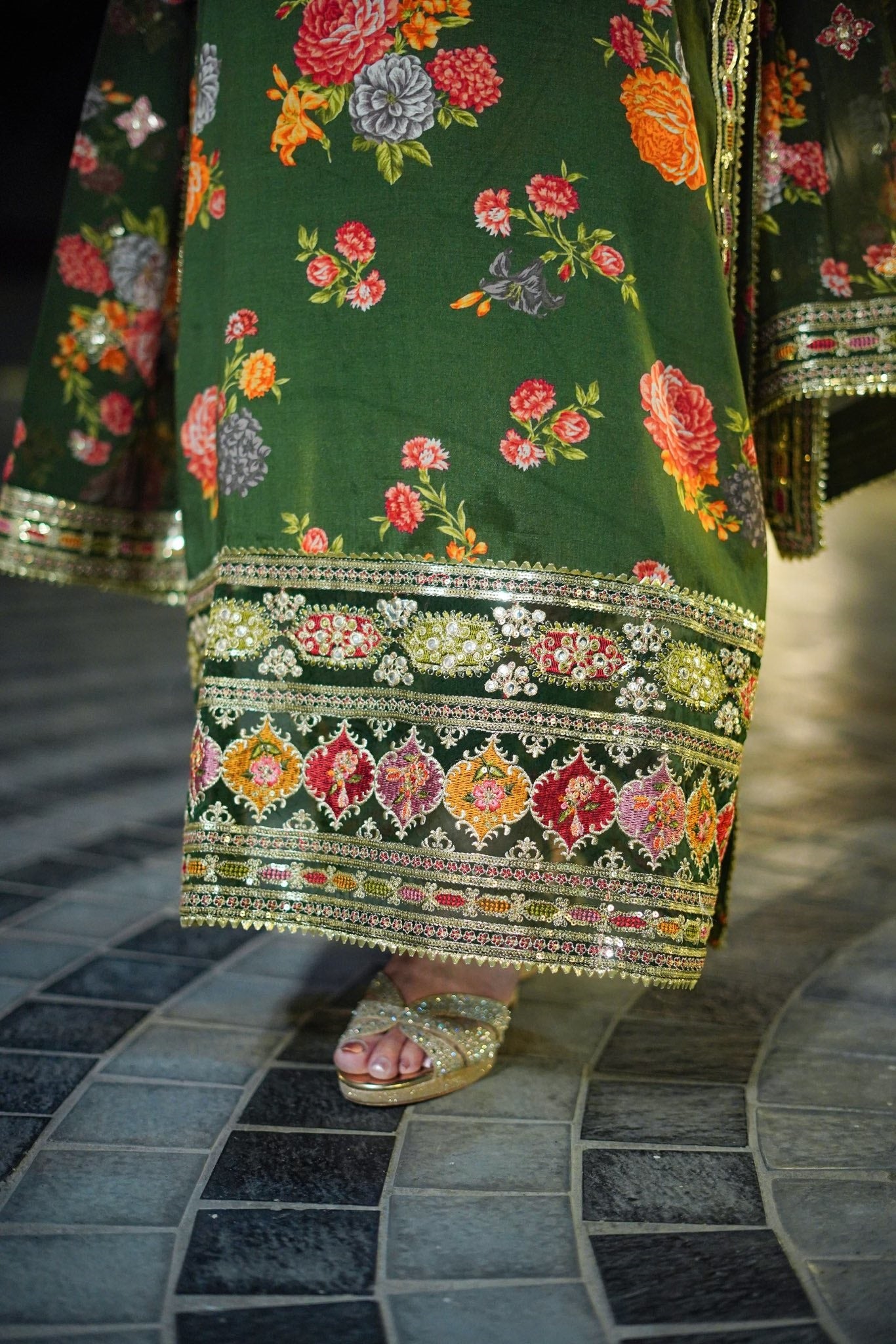 Aneelas Silk Dress Embroidered Unstitched 3 Piece Green Lux-15 Zainabjees Aneelas Silk Dress Embroidered Unstitched 3 Piece Green Lux-15 Zainabjees