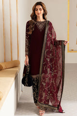 Jazmin Luxury Velvet VF-2018 Embroidered Formals 3 Pieces Unstitched