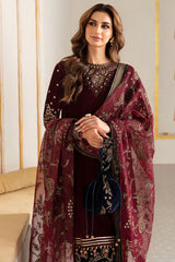 Jazmin Luxury Velvet VF-2018 Embroidered Formals 3 Pieces Unstitched