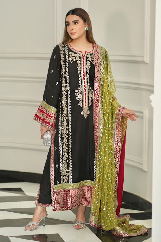 Aneelas Luxury Silk Unstitched Embroidered Collection FC-07