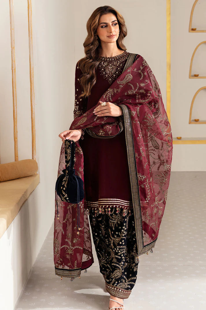 Jazmin Luxury Velvet VF-2018 Embroidered Formals 3 Pieces Unstitched