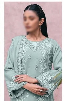 Azure Luxury Chiffon Embroidered Unstitched 3 Piece - Candy Bliss