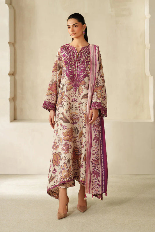 Baroque Luxury Embroidered & Printed Unstitched Suit UE-4329