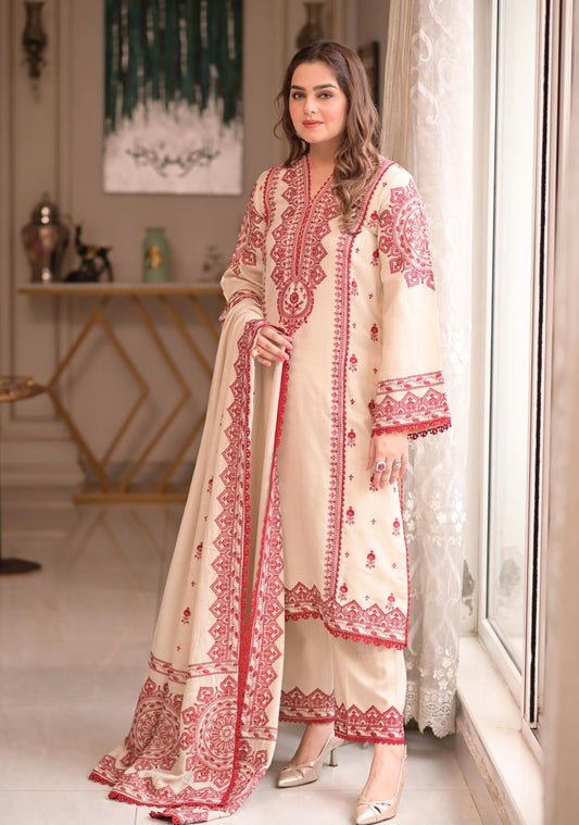 Aneelas - Luxury Cotton Embroidered Unstitched 3 Piece - MOMINA-03-B