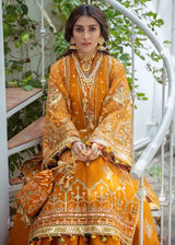 Zarlish by MNR Embroidered Organza Suits Unstitched 3 Piece HENNA ZWU-25 Luxury Formals Collection