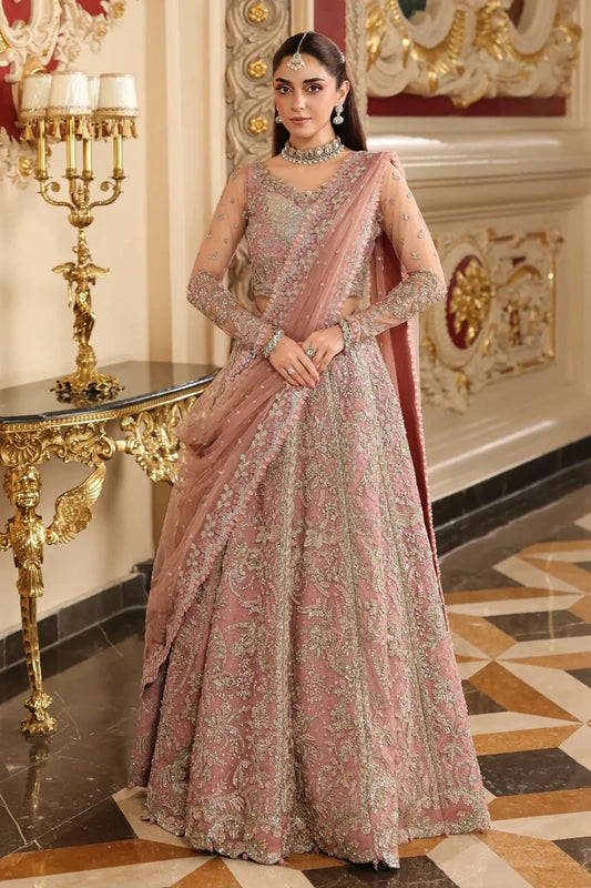 Elaf - Luxury Net Embroidered Unstitched 3 Piece - ESH-02 - GLAMOROUS