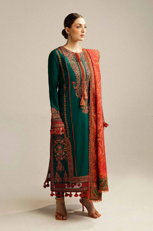Hussain Rehar - Luxury Lawn Embroidered Unstitched 3 Piece - Marjaan
