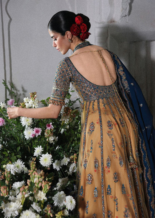 Hussain Rehar Luxury Net Embroidered 3 Pc Unstitched Suit-Man Jogi