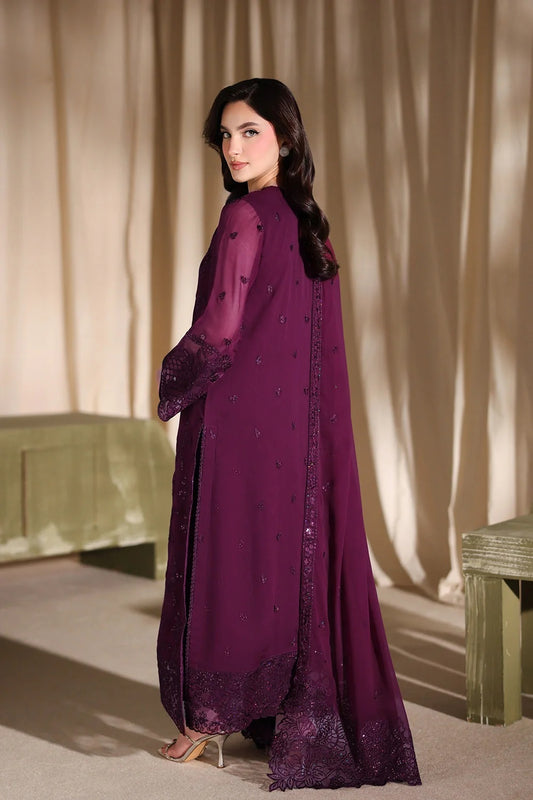 Azure Luxury Embroidered Chiffon Unstitched 3Pc Suit Garnelle